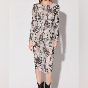 Walter Baker Josey Marble‎ Long Sleeve Sheath Dress - Medium